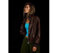 Bershka - Giacca marrone effetto pelle L
