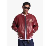 Bershka - Giacca rossa con stampa in pelle sintetica-Rosso XS