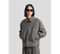 Bershka - Giacca squadrata grigia con zip-Grigio XL