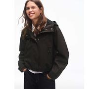 Bershka - Giacca tecnica nera con cappuccio resistente all'acqua e al freddo-Nero XS
