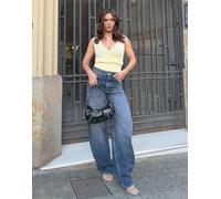 Bershka - Jeans a cilindro a vita alta blu denim 44