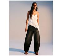Bershka - Jeans a cilindro neri e bianchi-Nero 42