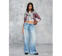 Bershka - Jeans a fondo ampio blu a vita bassa 48