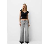 Bershka - Jeans a fondo ampio grigio chiaro 42