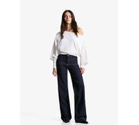 Bershka - Jeans a fondo ampio senza cuciture con tasche blu navy 40