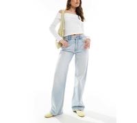 Bershka - Jeans a fondo ampio stile anni '90 a vita alta lavaggio ultra chiaro-Blu 42
