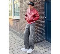 Bershka - Jeans ampi blu navy con toppe 40