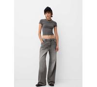 Bershka - Jeans ampi grigi-Grigio 48