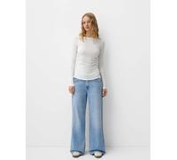 Bershka - Jeans blu medio a fondo ampio 40