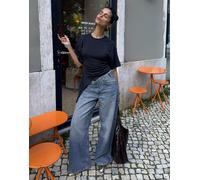 Bershka - Jeans blu medio a fondo ampio 44