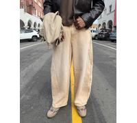 Bershka - Jeans bombati beige-Marrone 38