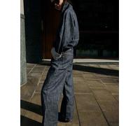 Bershka - Jeans boyfriend testurizzati a vita bassa blu 36