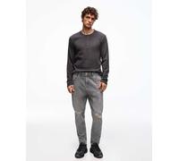 Bershka - Jeans carrot color grigio chiaro con strappi 40