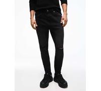 Bershka - Jeans carrot fit neri con strappi-Nero 34