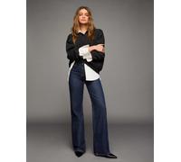 Bershka - Jeans dritti a fondo ampio blu denim 48