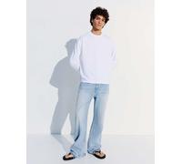 Bershka - Jeans dritti a zampa blu medio 36