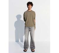 Bershka - Jeans dritti a zampa grigio chiaro 34