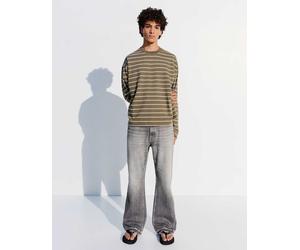 Bershka - Jeans dritti a zampa grigio chiaro 42