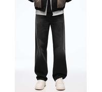 Bershka - Jeans dritti ampi neri-Nero 36
