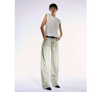 Bershka - Jeans dritti con fondo ampio grigi-Grigio 36