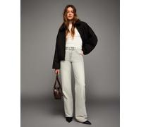 Bershka - Jeans dritti con fondo ampio grigi-Grigio 42