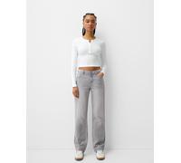 Bershka - Jeans dritti grigio chiaro 44