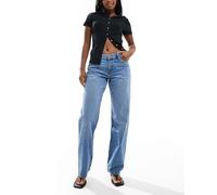 Bershka - Jeans dritti lavaggio medio-Blu 38