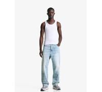 Bershka - Jeans larghi blu jacquard 34