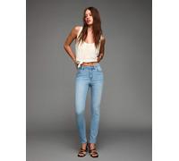 Bershka - Jeans morbidi skinny a vita super alta azzurri-Blu 44