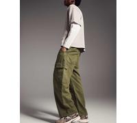 Bershka - Jeans parachute cargo kaki-Verde 36