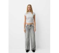 Bershka - Jeans stile boyfriend color grigio chiaro 38