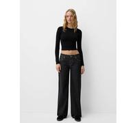 Bershka - Jeans stile boyfriend neri-Nero 38