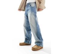Bershka - Jeans super larghi color blu slavato 34