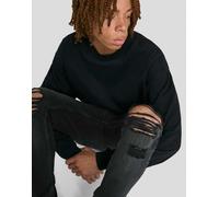 Bershka - Jeans superskinny strappati neri-Nero 36