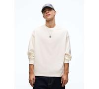 Bershka - Maglietta a maniche lunghe bianca-Bianco XS