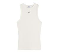 Bershka - Canotta bianca in maglia a nido d'ape con stampa-Bianco M