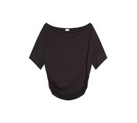 Bershka - T-shirt a maniche corte nera con stampa asimmetrica-Nero S