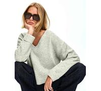 Bershka - Maglione morbido grigio con scollo a V L