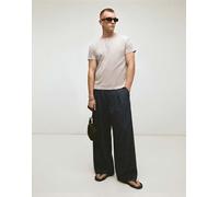 Bershka - Mega - Pantaloni ampi blu a quadri-Blu navy S
