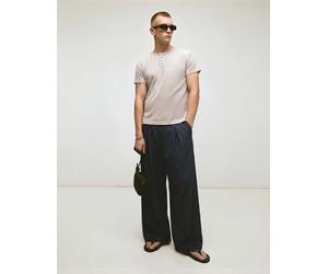 Bershka - Mega - Pantaloni ampi blu a quadri-Blu navy XS