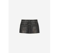 Bershka - Minigonna pantalone in denim nera-Nero 42