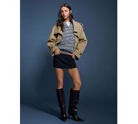 Bershka - Minigonna sartoriale blu navy XL