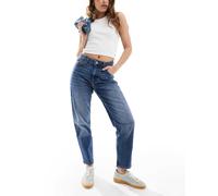 Bershka - Mom jeans ultra comfort fit a vita alta blu autentico 44