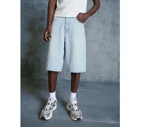 Bershka - Pantaloncini bermuda in denim ampi blu chiaro 38