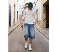 Bershka - Pantaloncini bermuda in denim blu stile skater 36
