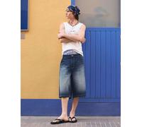 Bershka - Pantaloncini bermuda in denim blu stile skater 44