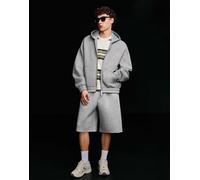 Bershka - Pantaloncini bermuda oversize grigio chiaro effetto neoprene L