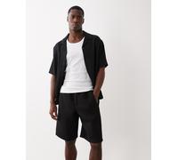 Bershka - Pantaloncini bermuda oversize neri effetto neoprene-Nero XS