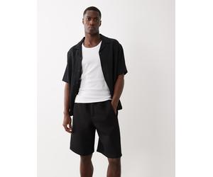 Bershka - Pantaloncini bermuda oversize neri effetto neoprene-Nero XS