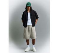 Bershka - Pantaloncini bermuda squadrati grigio scuro con stampa M